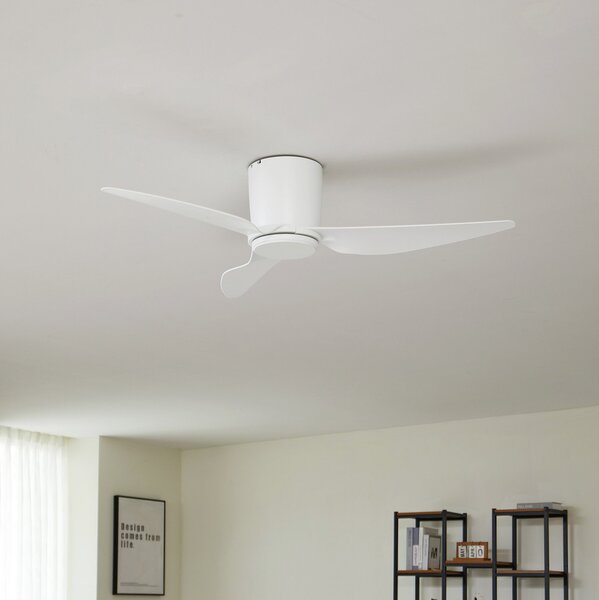 Ventilatore da soffitto Aulo Ø 123 cm bianco DC silenzioso - Lindby Lindby, Aulo, Bianco, Soggiorno, Metallo, Moderno