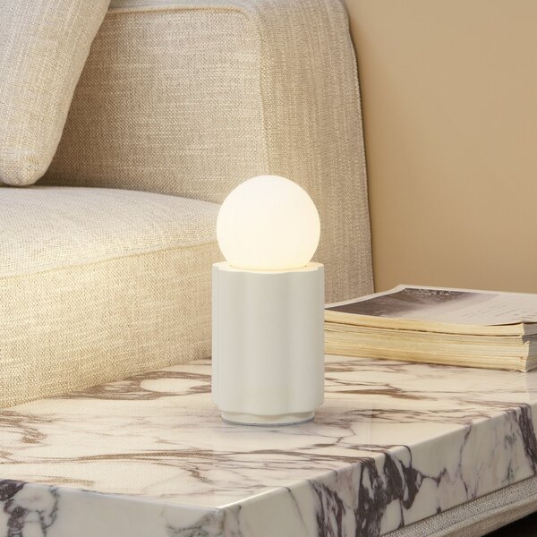 Lampade da tavolo Lindby, Nielson, Bianco, Soggiorno, Gesso / Argilla, Moderno