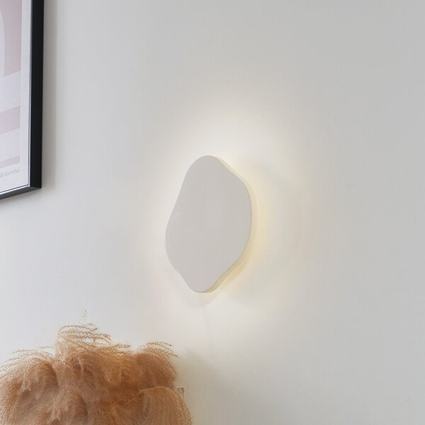 Applique da parete Lindby, Nielson, dimmerabile, Beige, Soggiorno, Gesso / Argilla, Moderno