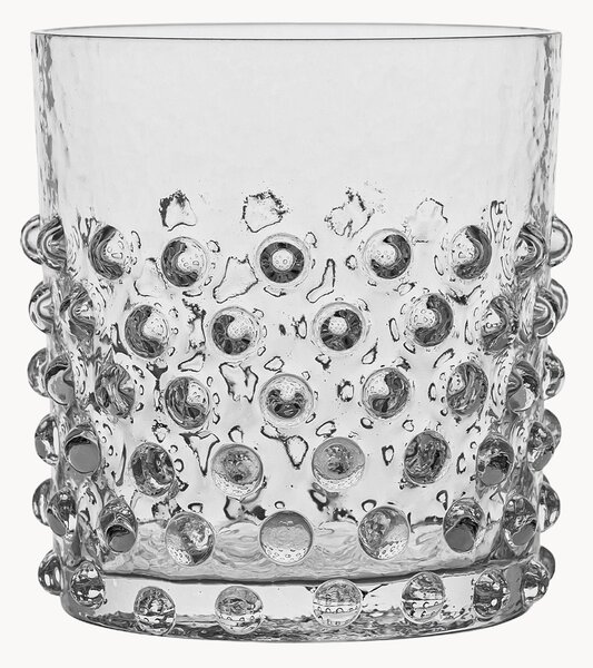 Set di 2 bicchieri in vetro soffiato Hobnail