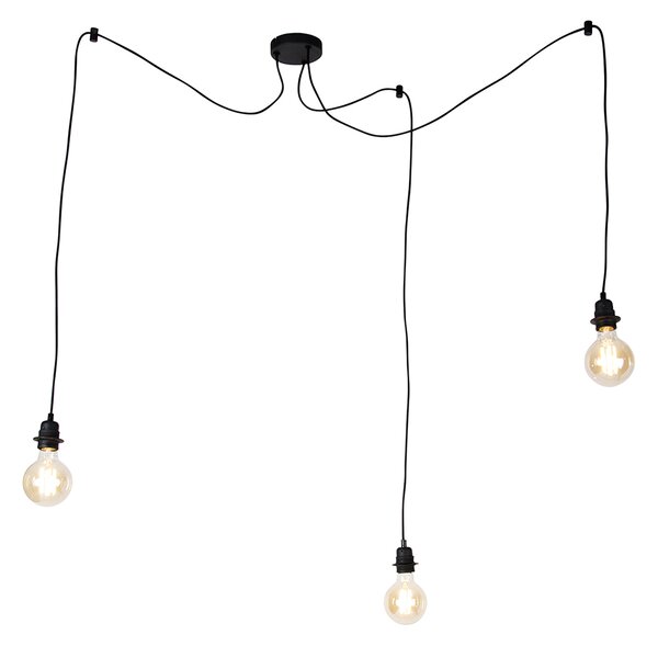 Lampada a sospensione smart nera a 3 luci con WiFi G95 - Cava