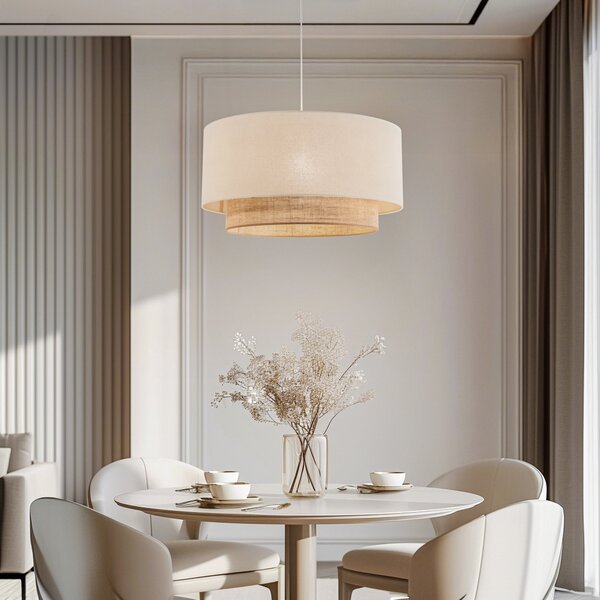 Lampada a sospensione Duolla, Boho, dimmerabile, Beige, Camera da letto, Metallo, Boho