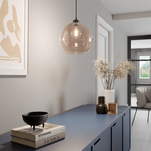 Lampada a sospensione TK Lighting, Cubus, dimmerabile, Marrone / Ruggine, Soggiorno, Vetro, Moderno