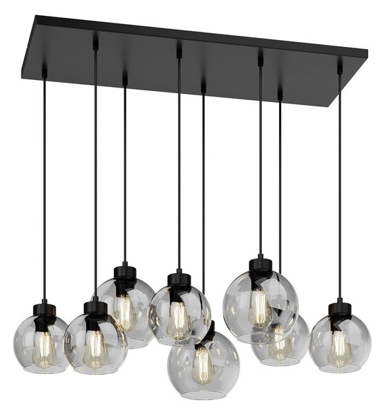 Lampada a sospensione TK Lighting, Cubus, dimmerabile, Grigio, Soggiorno, Vetro, Moderno