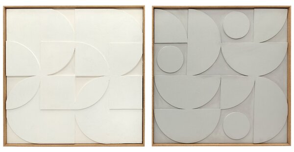 HOMCOM Decorazione da parete 3D Set 2 pezzi geometrica Moderna per soggiorno, ingresso, 80 x 3,5 x 80 cm, Bianco | Aosom Italy
