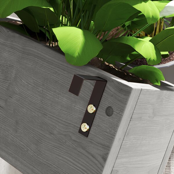 Outsunny Fioriera da parete orto con 3 vasche in legno massello rimovibili, tessuto non tessuto, 60 x 16 x 80 cm grigio | Aosom Italy