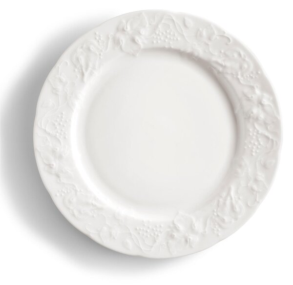 Piatti piani set pezzi, 6 posti tavola in porcellana con decoro a rilievo cm 26 Collezione Toscana lavabile in lavastoviglie porcellana Di Limoges Bianco Freddo