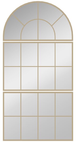 HOMCOM Specchio da parete ad arco, a forma di finestra, cornice in metallo 76 x 150 cm Oro | Aosom Italy