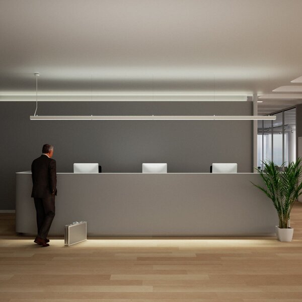 Lampada a sospensione Arcchio, Jolinda slim, dimmerabile, Grigio, Studio / Ufficio, Plastica, Moderno