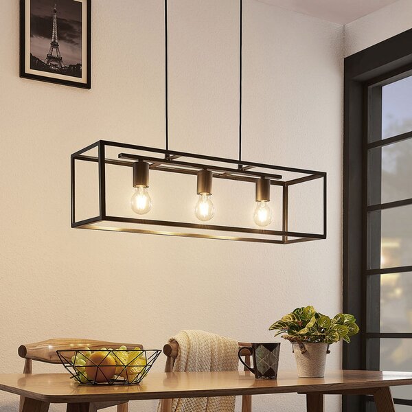 Lampada a sospensione Lindby, Emily, dimmerabile, Nero, Cucina, Metallo, Moderno