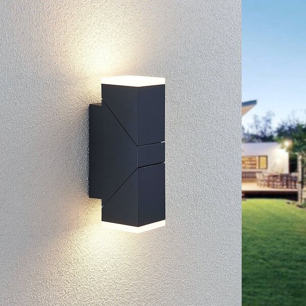 Lampade da esterno Lindby, Sally, Nero, Balcone, Alluminio, Moderno