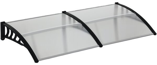 Outsunny Pensilina da Esterno per Finestre e Porte in Policarbonato e Alluminio, 200x100x26cm, Trasparente