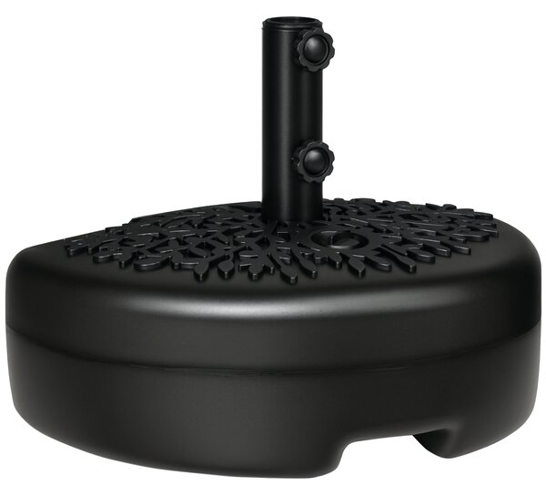Outsunny Base per Ombrellone Semicircolare Riempibile con Sabbia o Acqua per Pali 38-48mm, Nero|Aosom