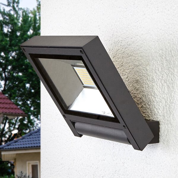 Lampade da esterno Lucande, Maica, Nero, Balcone, Alluminio, Moderno