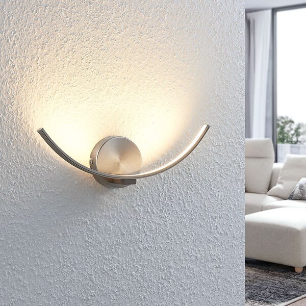 Applique da parete Lindby, Iven, Grigio, Soggiorno, Metallo, Moderno