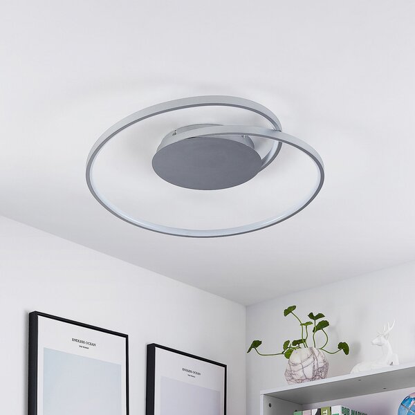 Plafoniera Lucande, Enesa, dimmerabile, Metallizzato, Camera da letto, Metallo, Moderno
