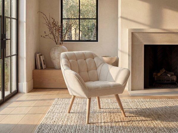 Poltrona in Tessuto Beige - CASERTA