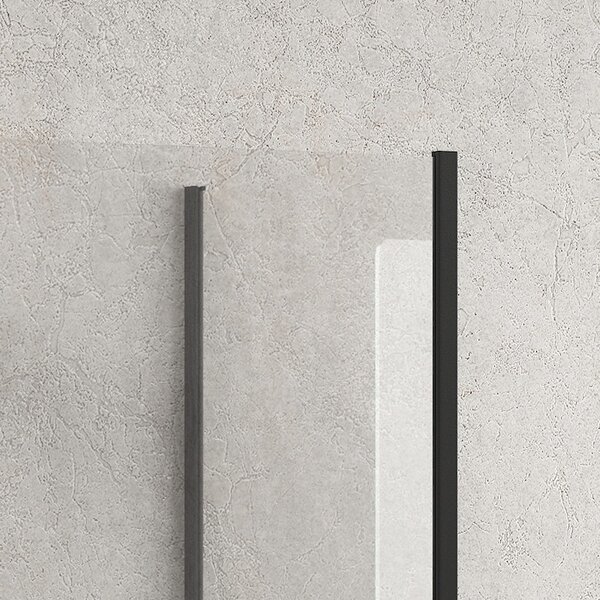 Kamalu doccia walk in 70x120 angolare con profilo nero | kw4000b