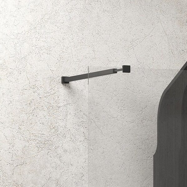 Kamalu doccia walk in 70x120 angolare con profilo nero | kw4000b