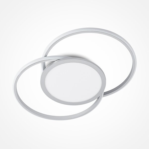 Plafoniera Lucande, Senne, dimmerabile, Grigio, Cucina, Metallo, Moderno