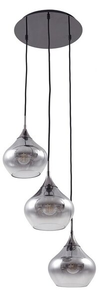 Lampada a sospensione Lucande, Jarven, dimmerabile, Grigio, Sala da pranzo, Vetro, Moderno