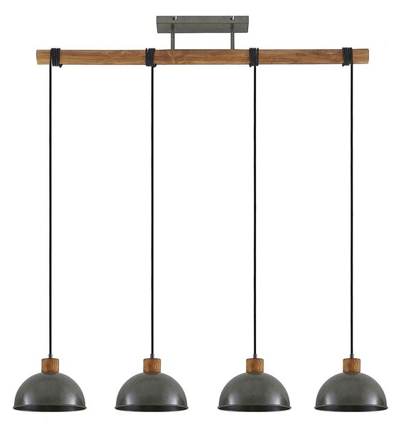 Lampada a sospensione Lindby, Durbis, dimmerabile, Grigio, Cucina, Legno, Vintage
