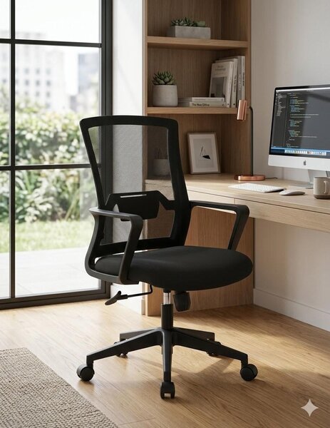 Sedia da ufficio ergonomica con schienale in rete e regolabile in altezza