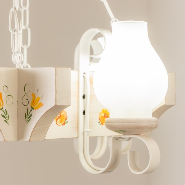 Brilagi - Lampadario a catena QUEEN 4xE14/40W/230V faggio/crema