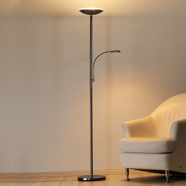 Lampada da terra Lindby, MALEA, dimmerabile, Metallizzato, Soggiorno, Metallo, Moderno