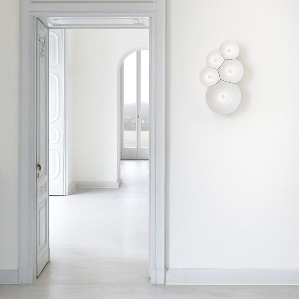 Applique da parete Luceplan, Bulbullia, dimmerabile, Bianco, Soggiorno, Metallo, Design