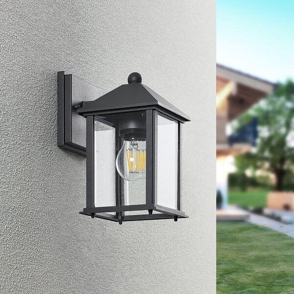 Lampade da esterno Lindby, Giavanna, dimmerabile, Nero, Balcone, Vetro, Moderno