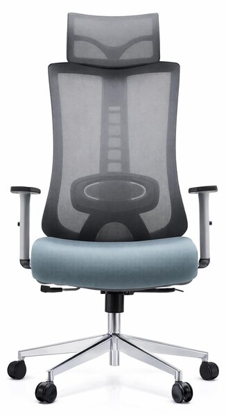 Sedia da ufficio ergonomica con schienale in rete e seduta blu