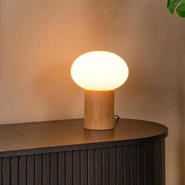Lucide Lampada da tavolo Birtle, Legno chiaro, Soggiorno / Sala da pranzo, Legno, Lampada da tavolo