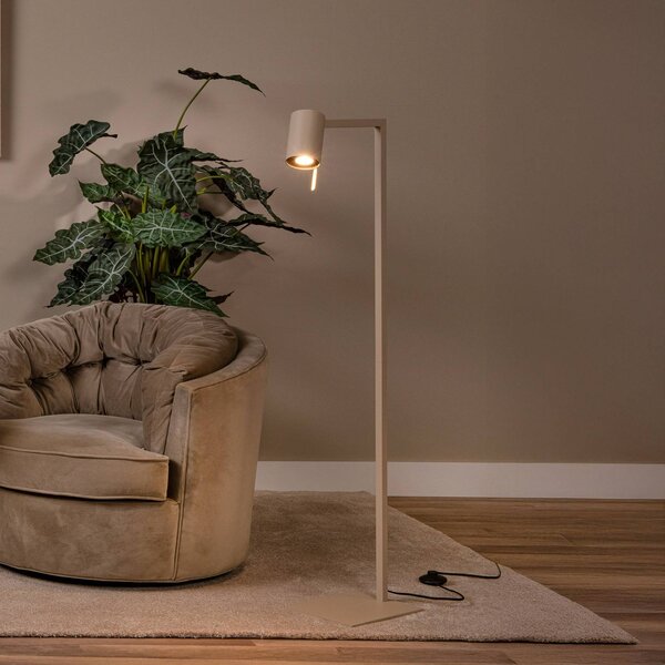Lucide Lampada da terra Lesley, Crema / Ambra, Soggiorno / Sala da pranzo, Metallo, Moderno, Lampada da terra