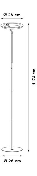 Lucide Lampada da terra con luce lettura Celeste, dimmerabile, Nero, Soggiorno / Sala da pranzo, Metallo, Moderno, Lampada LED da terra