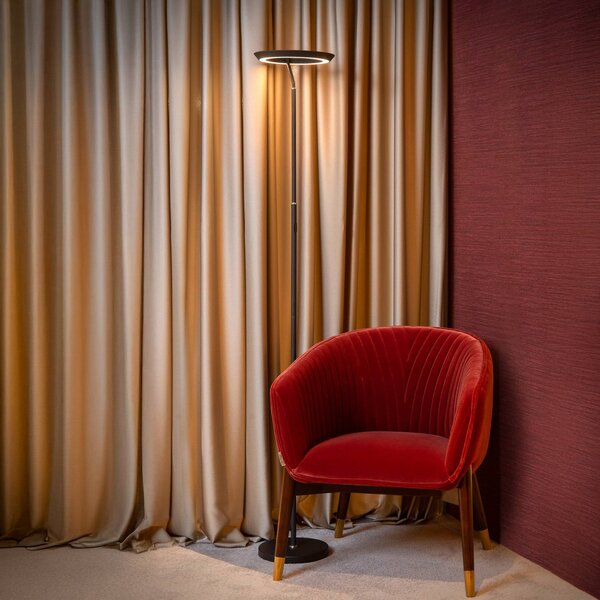 Lucide Lampada da terra con luce lettura Celeste, dimmerabile, Nero, Soggiorno / Sala da pranzo, Metallo, Moderno, Lampada LED da terra