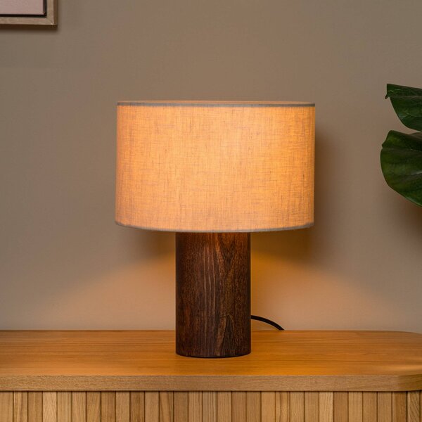 Lucide Lampada da tavolo Tachina, Legno scuro, Soggiorno / Sala da pranzo, Legno, Lampada da tavolo