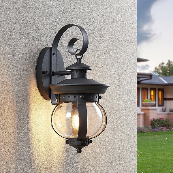 Lampade da esterno Lindby, Farley, dimmerabile, Nero, Balcone, Metallo, Antico