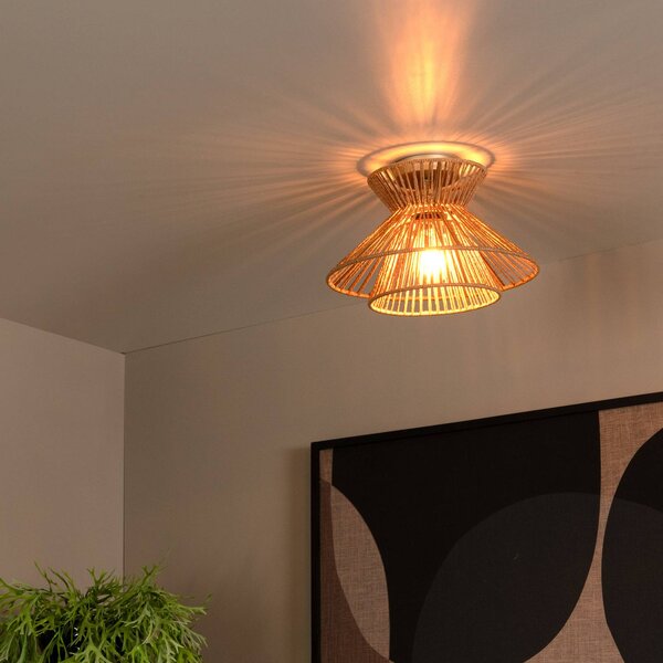 Lucide Plafoniera soffitto Tasman, dimmerabile, Crema / Ambra, Soggiorno / Sala da pranzo, Carta / Lunolit / Lunopal, Scandinavo, Plafoniera