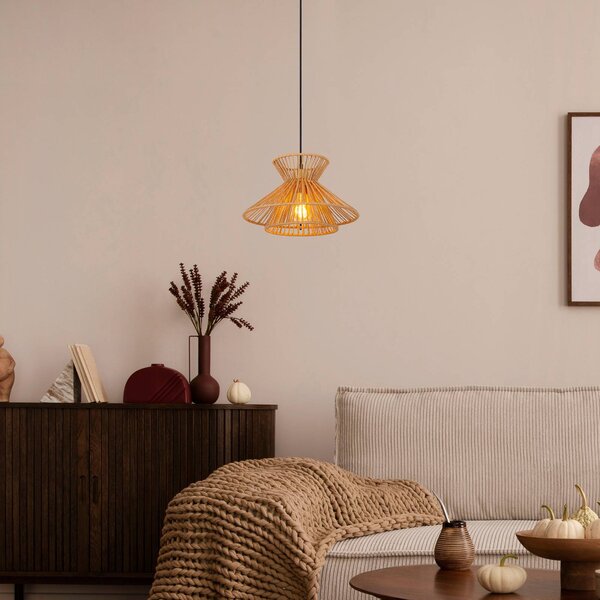 Lucide Lampada a sospensione Tasman, dimmerabile, Crema / Ambra, Soggiorno / Sala da pranzo, Carta / Lunolit / Lunopal, Scandinavo, Lampada a sospensione