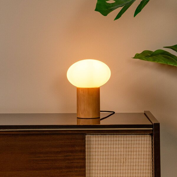 Lucide Lampada da tavolo Birtle, Legno chiaro, Soggiorno / Sala da pranzo, Legno, Lampada da tavolo