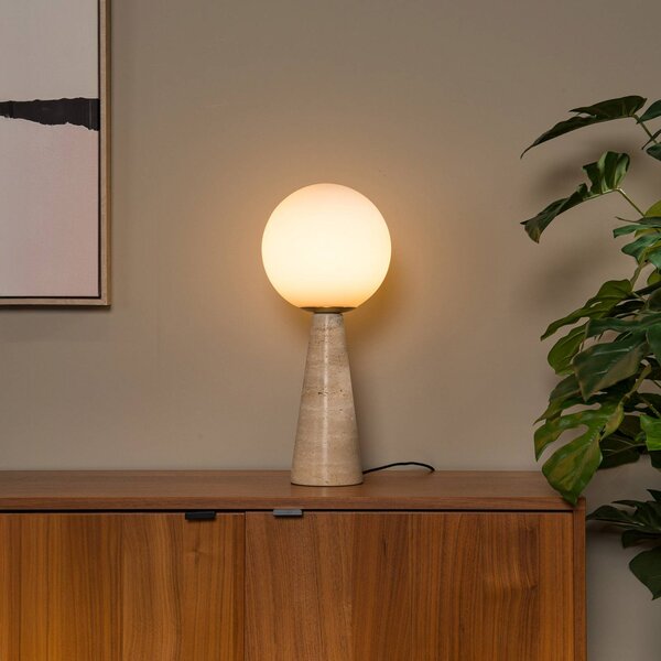 Lucide Lampada da tavolo Evin, Crema / Ambra, Soggiorno / Sala da pranzo, Pietra, Lampada da tavolo