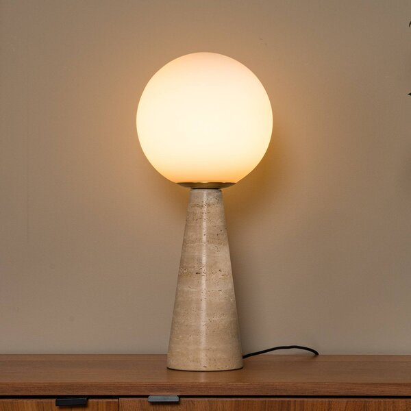 Lucide Lampada da tavolo Evin, Crema / Ambra, Soggiorno / Sala da pranzo, Pietra, Lampada da tavolo