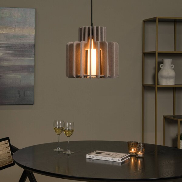 Lucide Lampada a sospensione Rollo, dimmerabile, Crema / Ambra, Soggiorno / Sala da pranzo, Tessuto / Stoffa / Seta, Lampada a sospensione