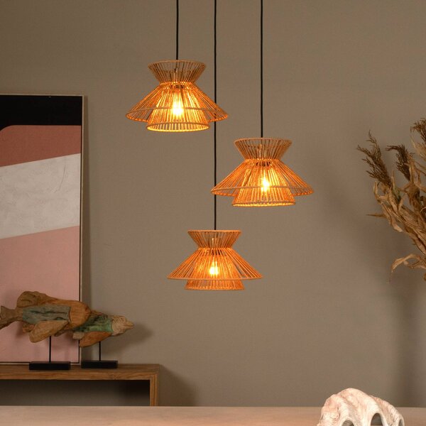 Lucide Lampada a sospensione Tasman, dimmerabile, Crema / Ambra, Soggiorno / Sala da pranzo, Carta / Lunolit / Lunopal, Scandinavo, Lampada a sospensione