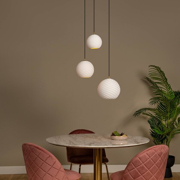 Lucide Lampada a sospensione Bina, dimmerabile, Bianco / Opale, Soggiorno / Sala da pranzo, Ceramica, Moderno, Lampada a sospensione