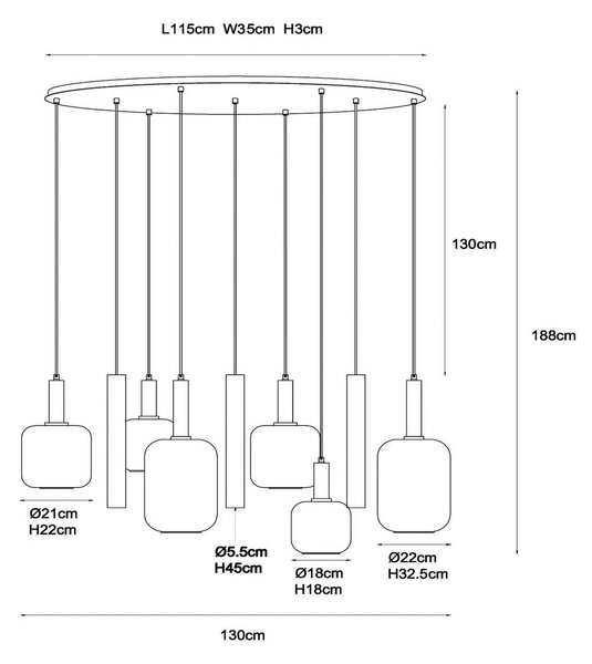 Lucide Lampada a sospensione Joanet, dimmerabile, Alluminio / Grigio / Zincato, Soggiorno / Sala da pranzo, Vetro, Lampada a sospensione