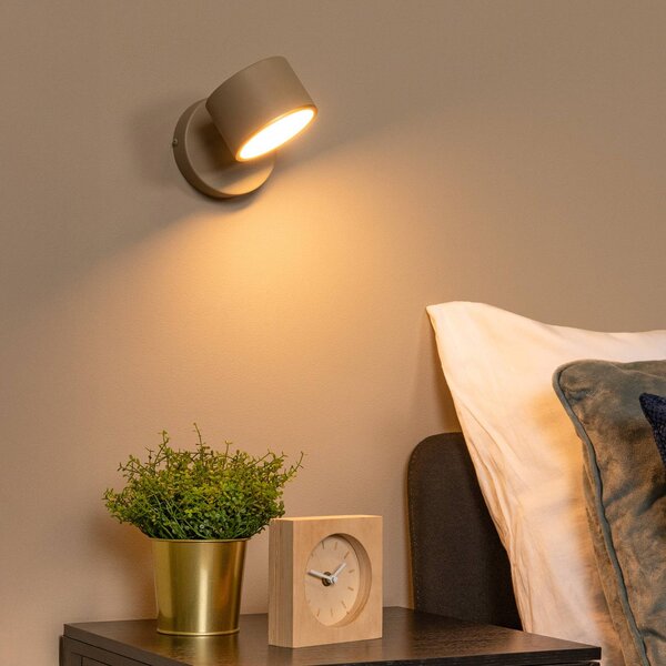 Lucide Applique da parete a LED Gian, dimmerabile, Crema / Ambra, Soggiorno / Sala da pranzo, Metallo, Moderno, Applique a LED