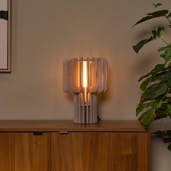Lucide Lampada da tavolo Rollo, Crema / Ambra, Soggiorno / Sala da pranzo, Tessuto / Stoffa / Seta, Lampada da tavolo
