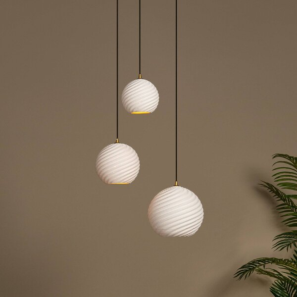 Lucide Lampada a sospensione Bina, dimmerabile, Bianco / Opale, Soggiorno / Sala da pranzo, Ceramica, Moderno, Lampada a sospensione
